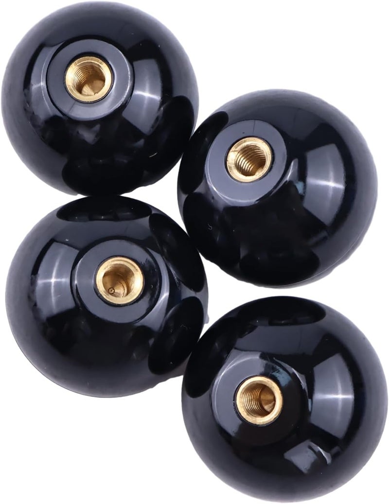 SUKATC 4PCS Threaded Ball Knob M6x35mm Compatible with M6 screw Joystick Handle in lighting installation, control levers, lawn mower, sports equipment and more, Black 1-3/8" - Image 1